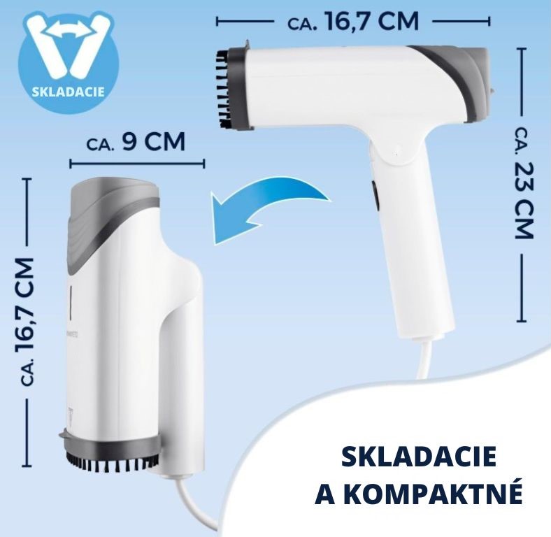 CleanMaxx Ručný skladací naparovač odevov 19371 (2)